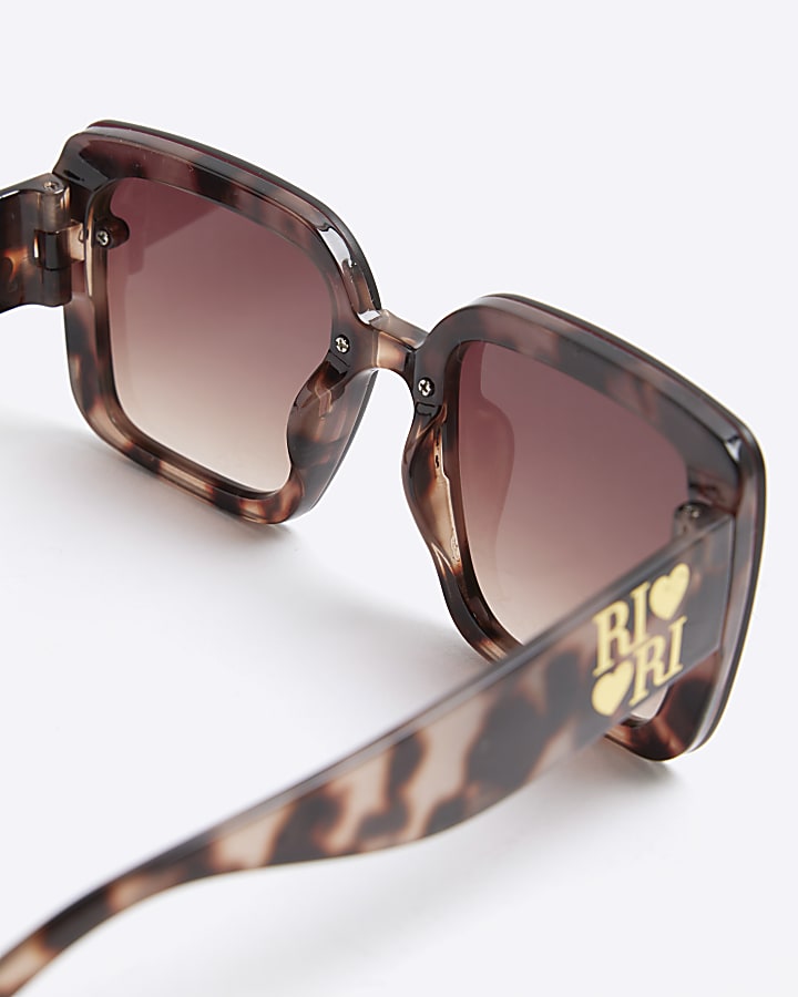 Girls Pink Tortoiseshell Oversized Sunglasses