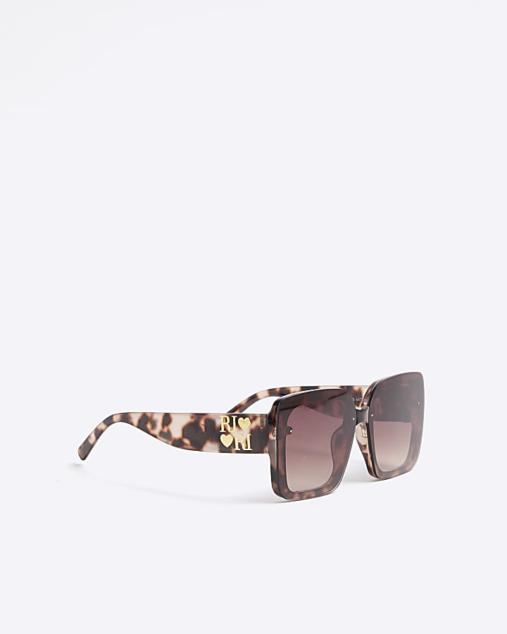 Girls Pink Tortoiseshell Oversized Sunglasses