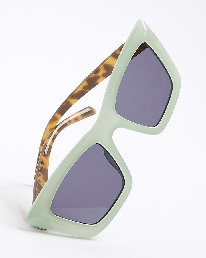 Girls Green Tortoise Cat Eye Sunglasses