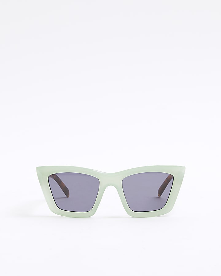 Girls Green Tortoise Cat Eye Sunglasses