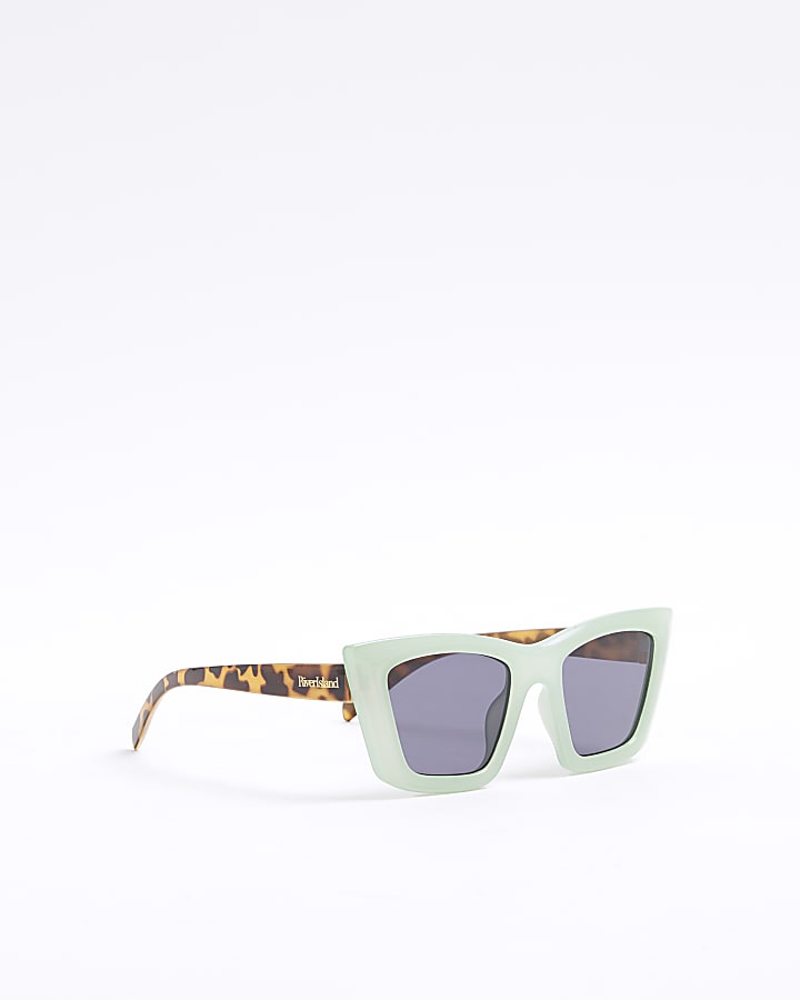 Girls Green Tortoise Cat Eye Sunglasses