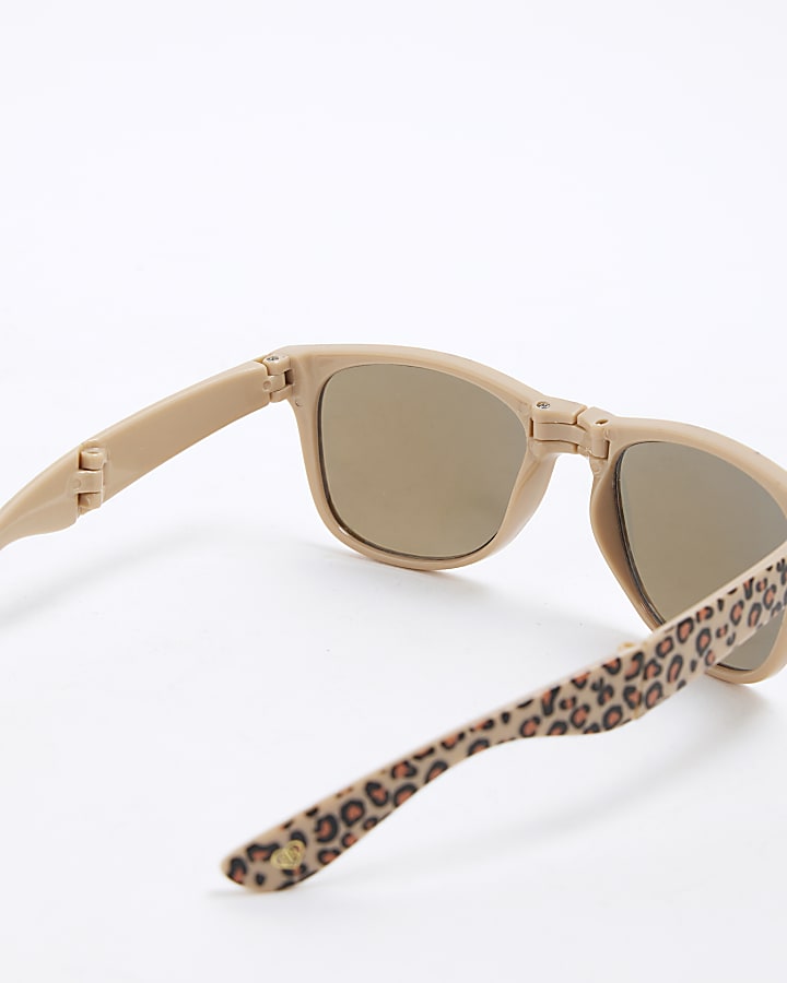 Girls Brown Leopard Sunglasses