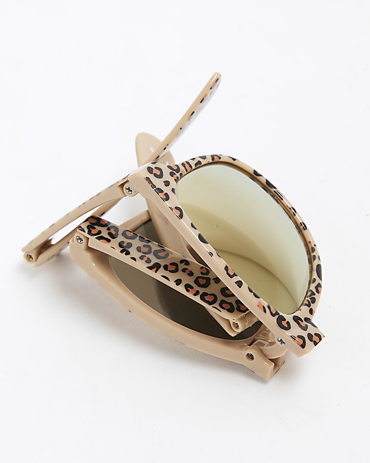 Girls Brown Leopard Sunglasses