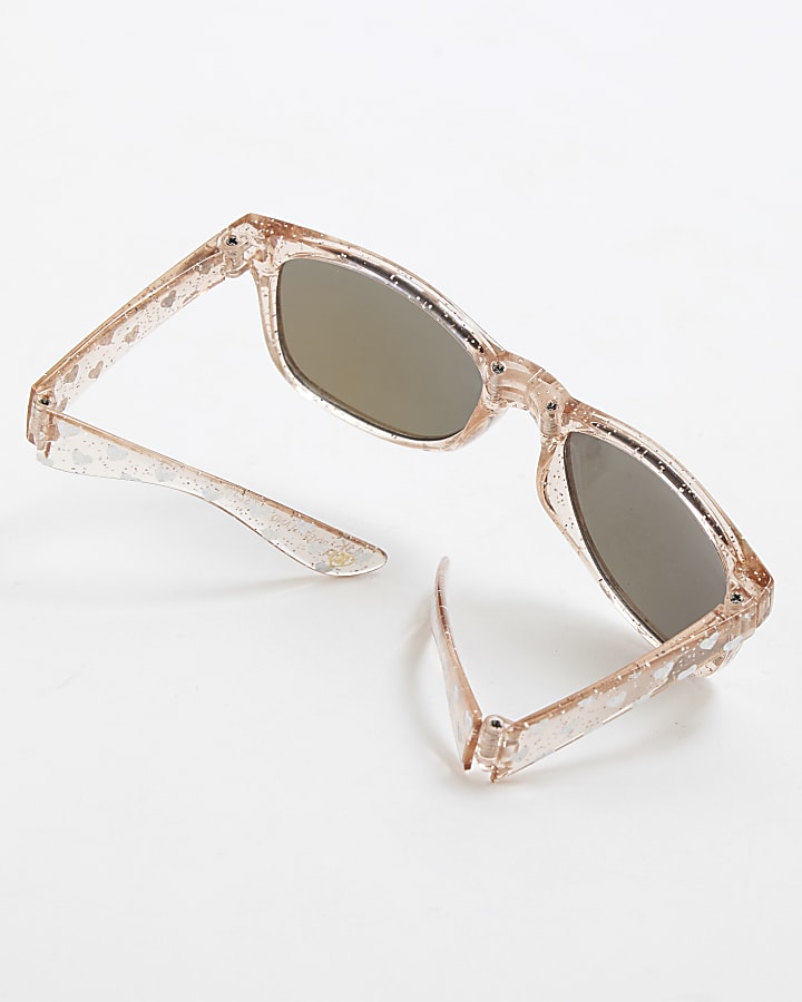 Mini Girls Pink Foldable Glitter Sunglasses