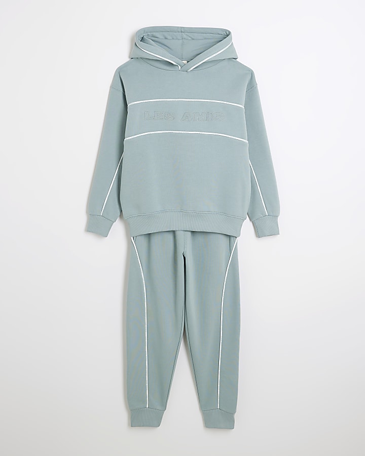 Boys Blue Piped Tracksuit Set