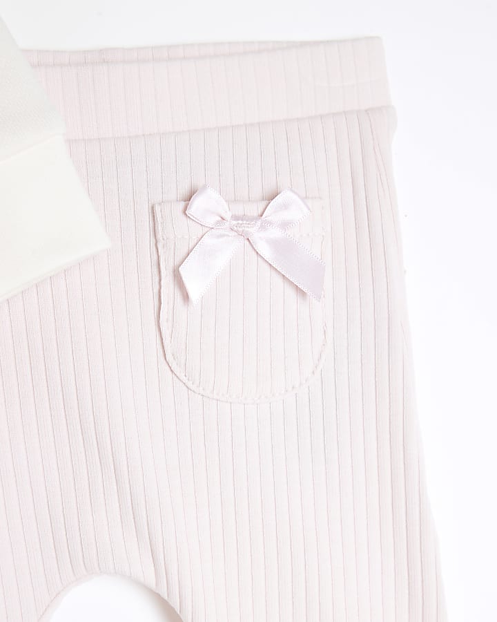 Baby Girls Cream Peplum Heart Sweatshirt Set