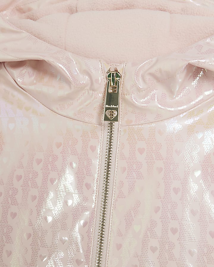 Girls Pink RI Monogram Raincoat