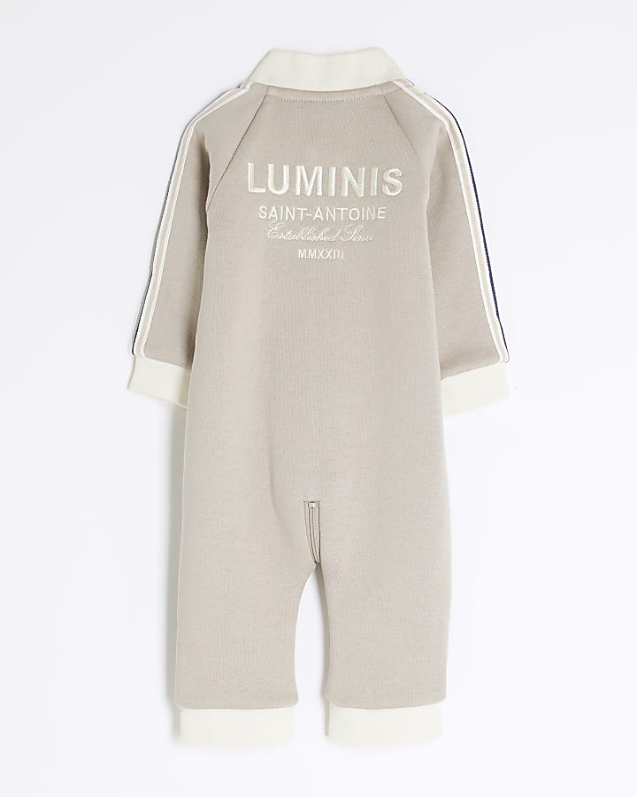 Baby Boys Beige  Taped All In One Outfit