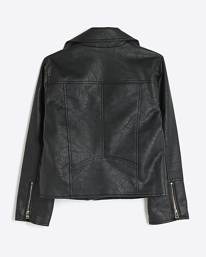 Girls Black Biker Jacket