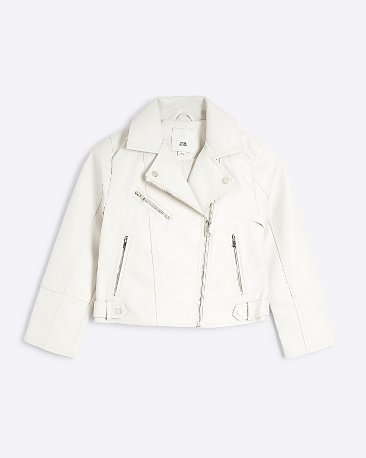 River island girls leather jacket online