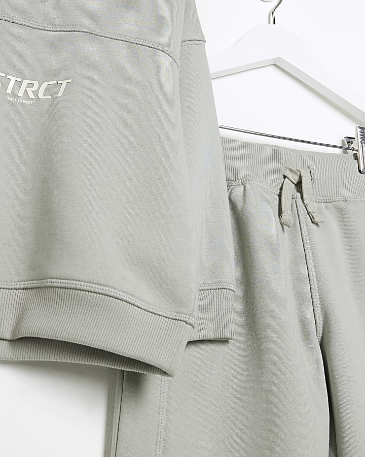 Mini Khaki District Sweatshirt Set