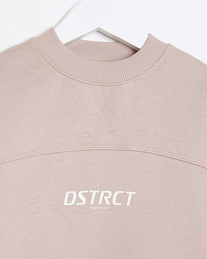 Mini Boys Pink District Sweatshirt Set