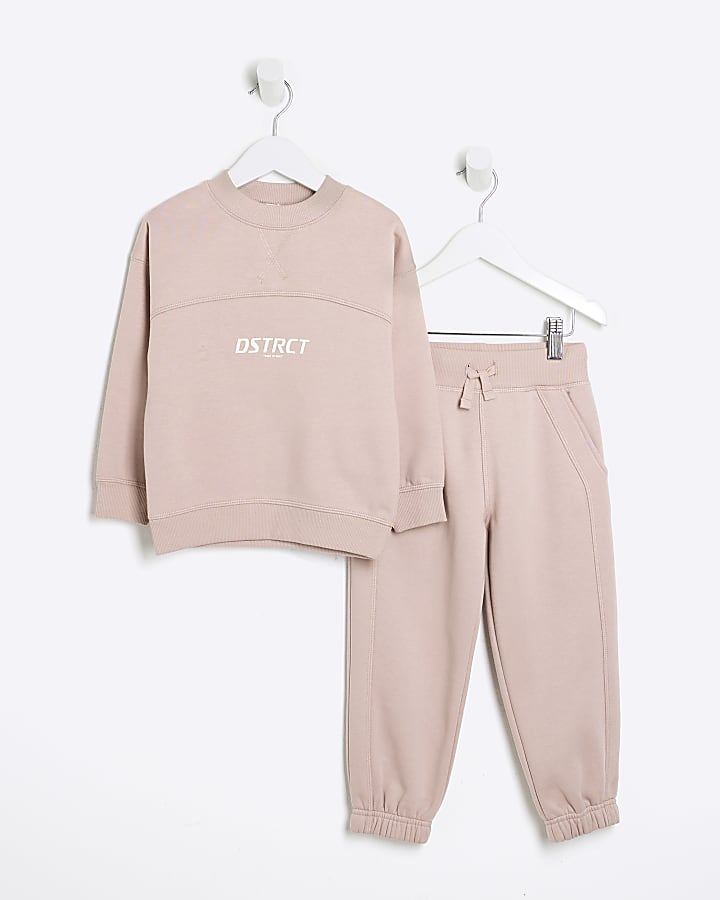 Mini Boys Pink District Sweatshirt Set