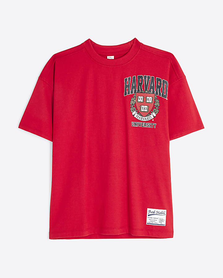 Red Harvard Back Graphic T-shirt