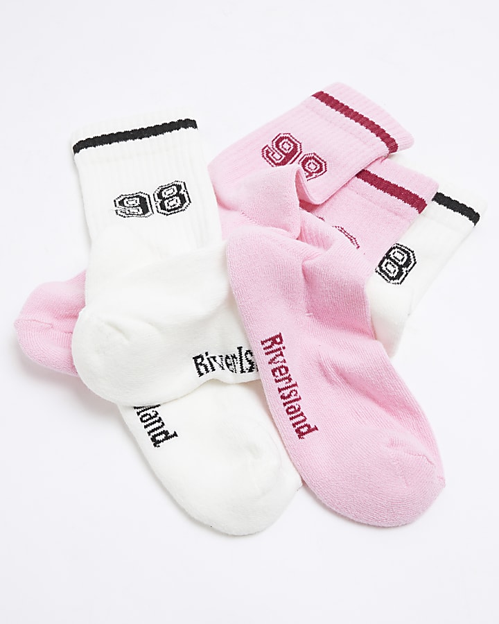 Girls 2 Pack Pink 98 Tube Socks