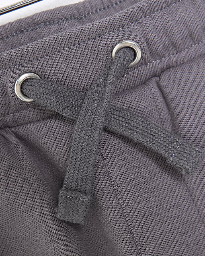 Mini Boys Grey Taped Stripe Joggers