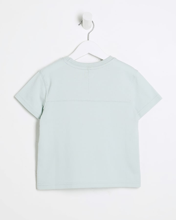 Mini Boys Blue Piped T-Shirt