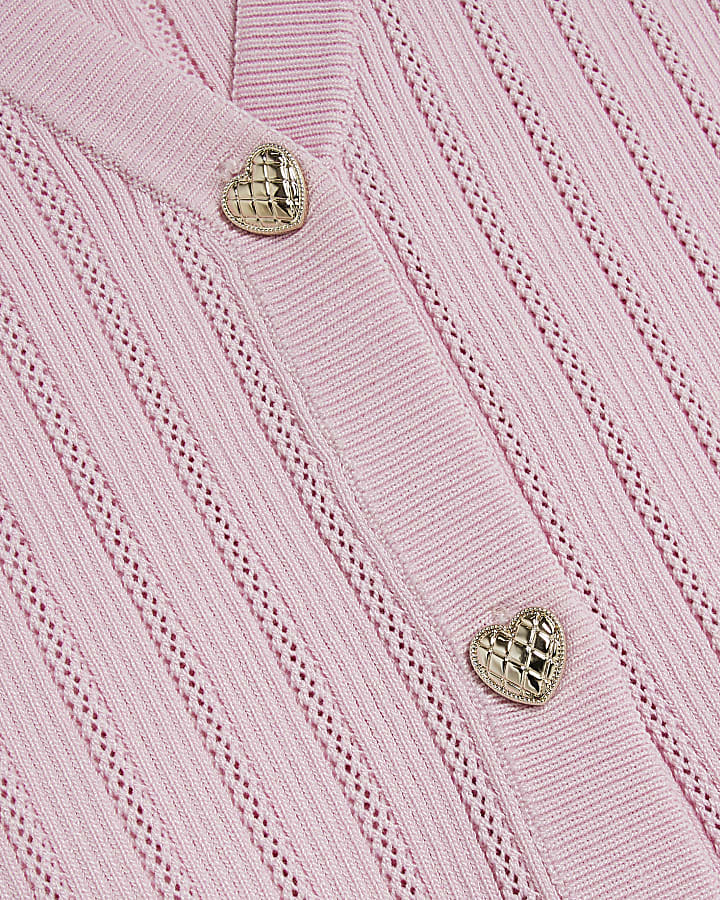 Girls Pink Sleeveless Waistcoat Set