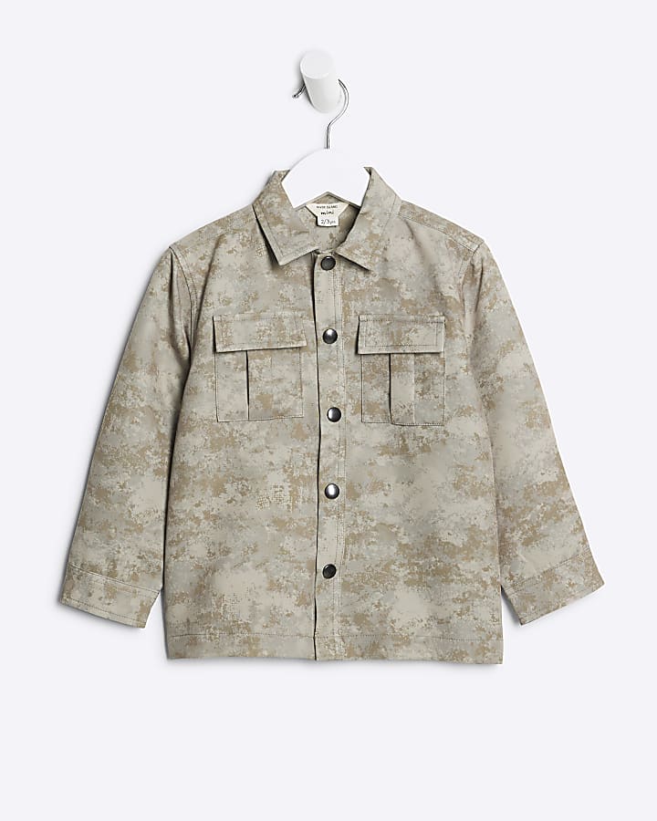 Mini Boys Stone Camo Japanese Shacket