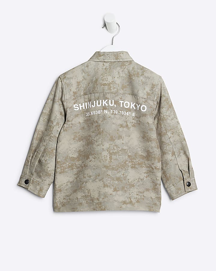 Mini Boys Stone Camo Japanese Shacket