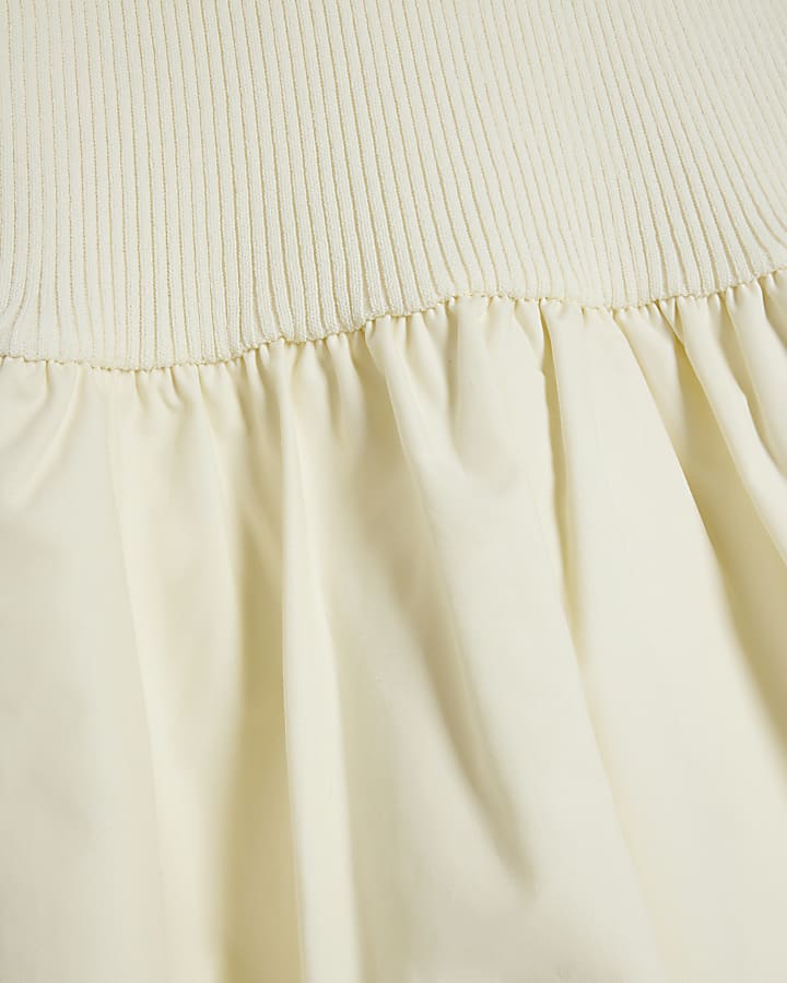 Girls Cream Bubble Hem Dress