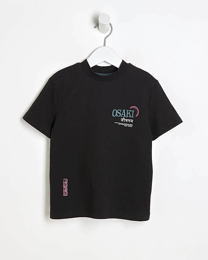 Mini Boys Black Japanese Osaki T-Shirt