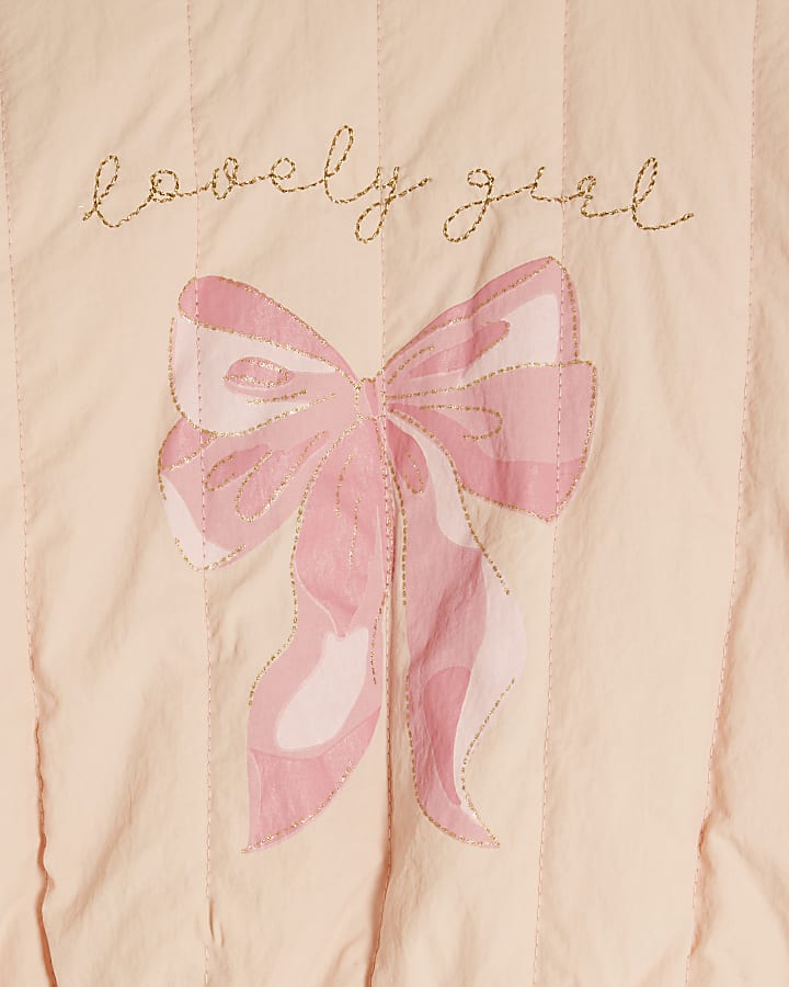 Baby Girls Pink Bow Bomber Jacket