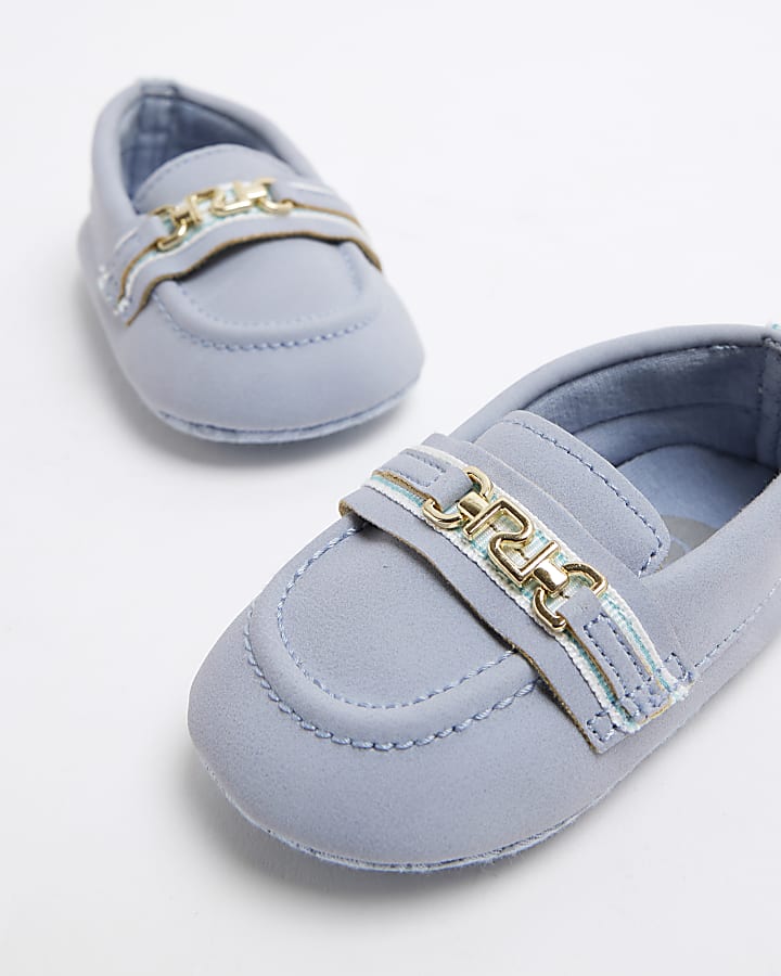 Baby Boys Blue Faux Leather RI Loafers