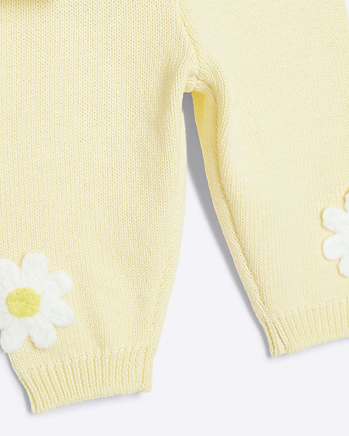 Baby Girls Yellow Daisy Crochet Top Set