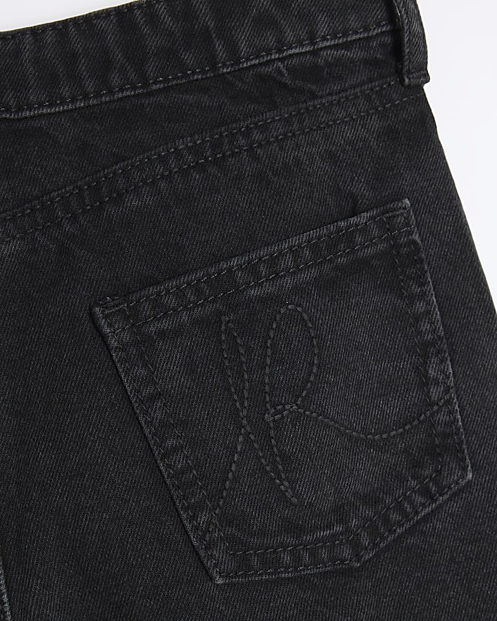 Girls Black Denim Skort