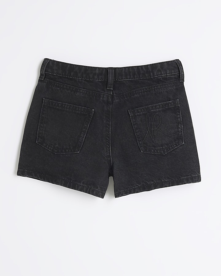 Girls Black Denim Skort