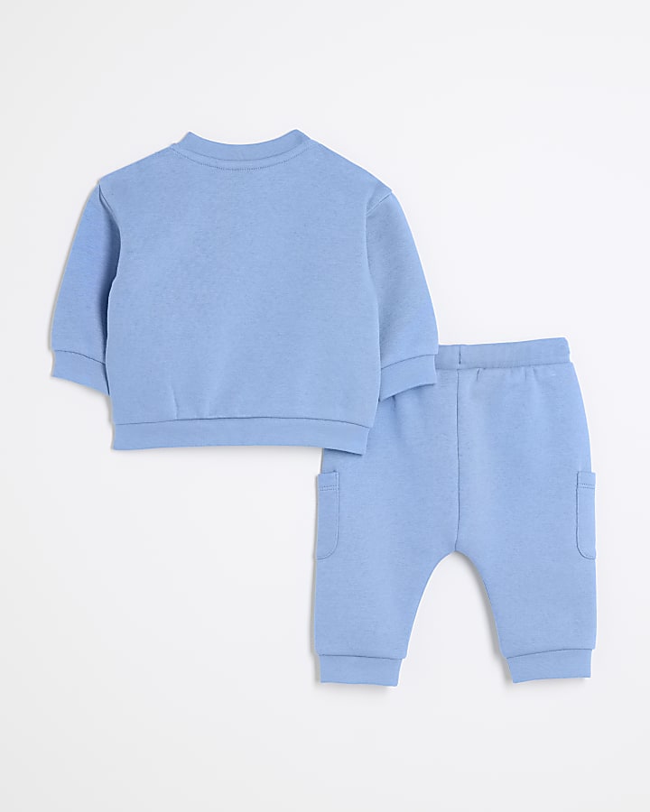 Baby Boys Blue Bear Sweatshirt Set