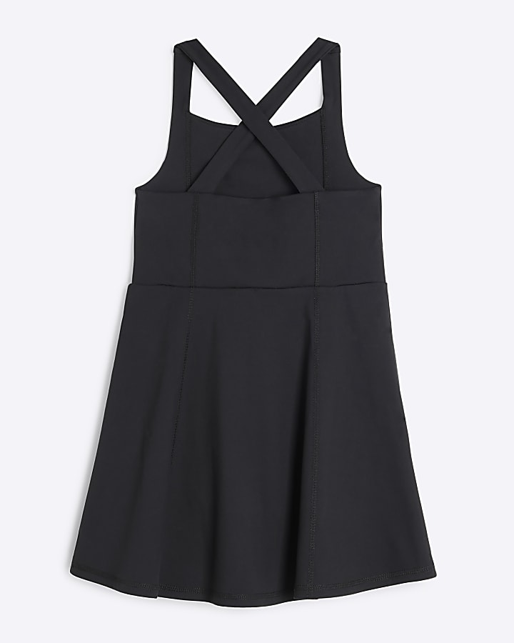 Girls Black RI Active Graphic Skater Dress