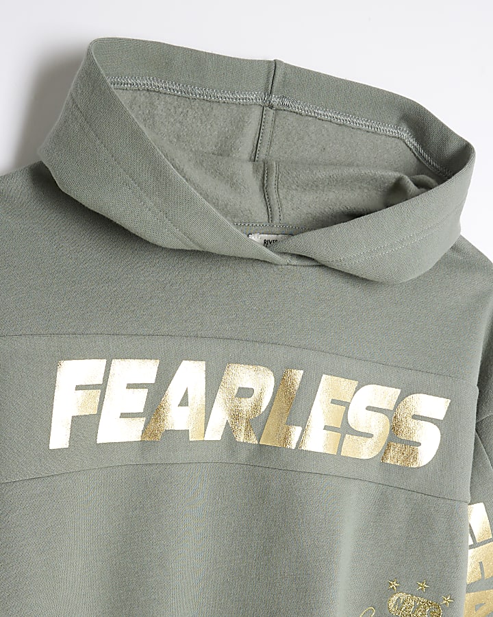 Girls Khaki Fearless Hoodie and Joggers Set