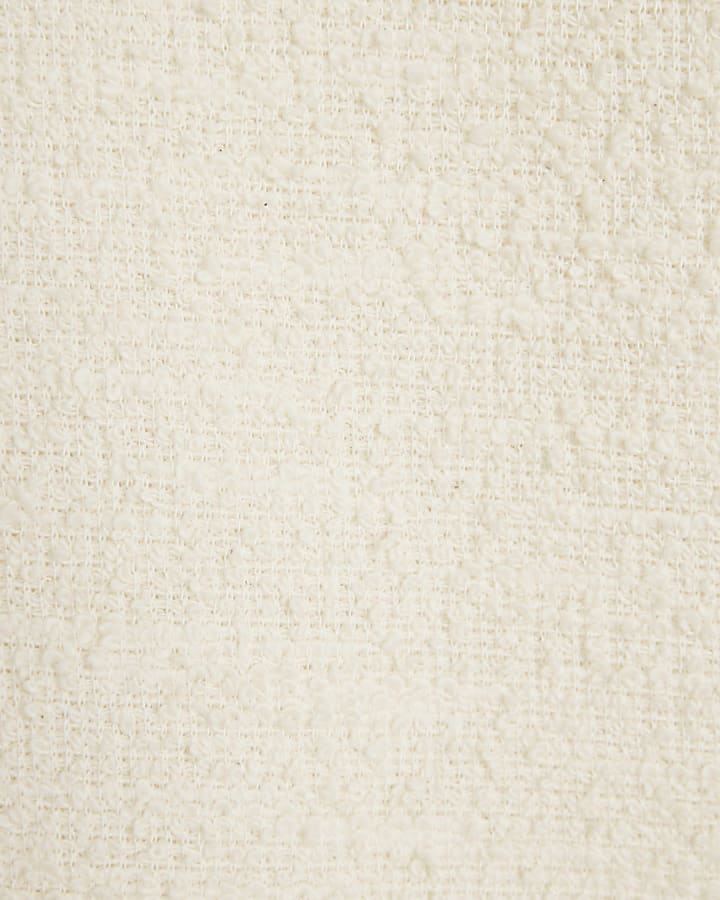 Girls Cream Boucle Shift Dress
