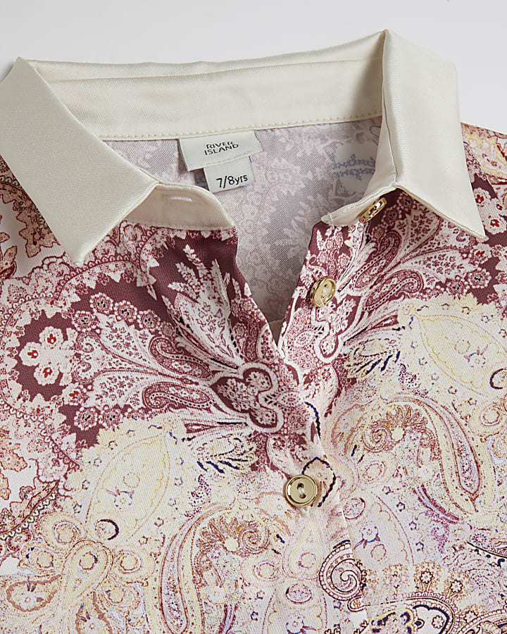 Girls White Paisley Shirt and Legging Set