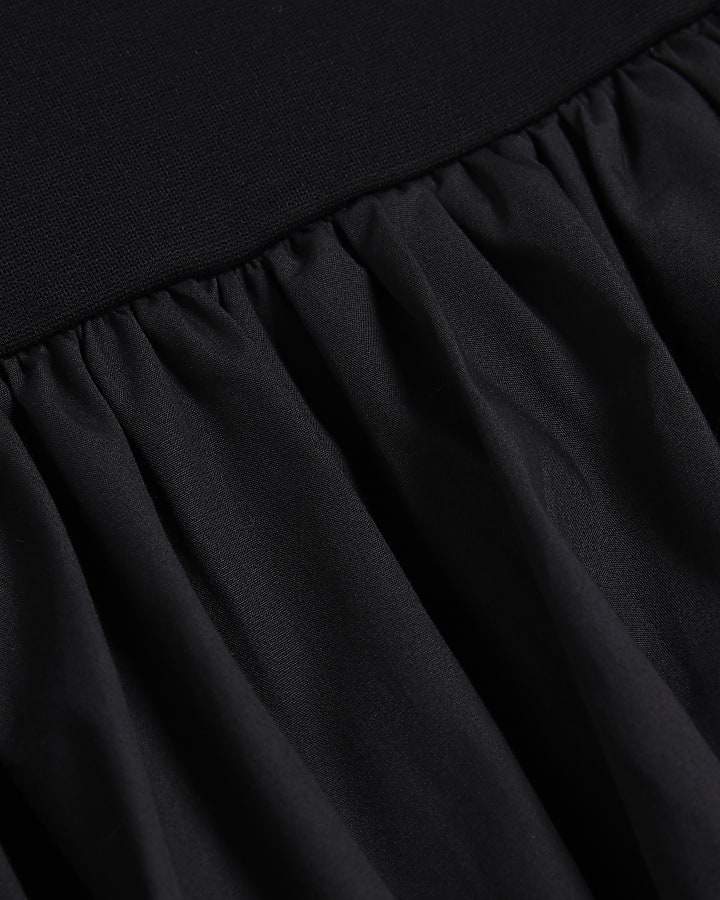 Girls Black Bubble Hem Skirt