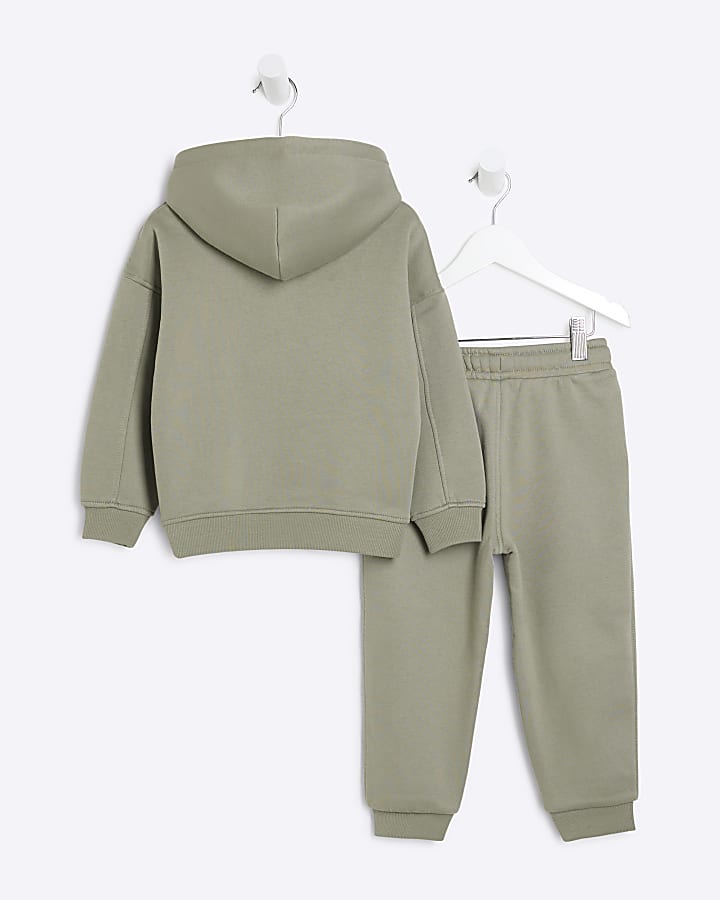 Mini Boys Khaki Essentials Hoodie Set