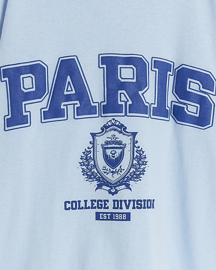 Girls blue graphic Paris t-shirt