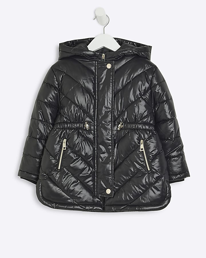 Mini Girls Black Padded Jacket