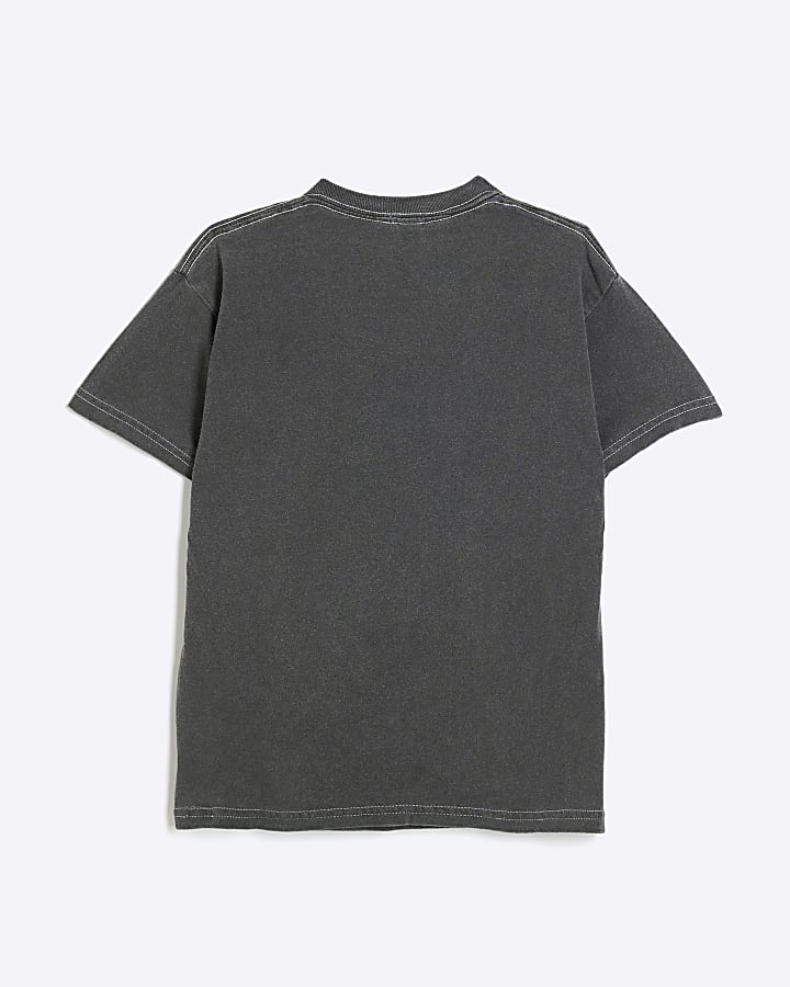 Girls grey cherry graphic t-shirt