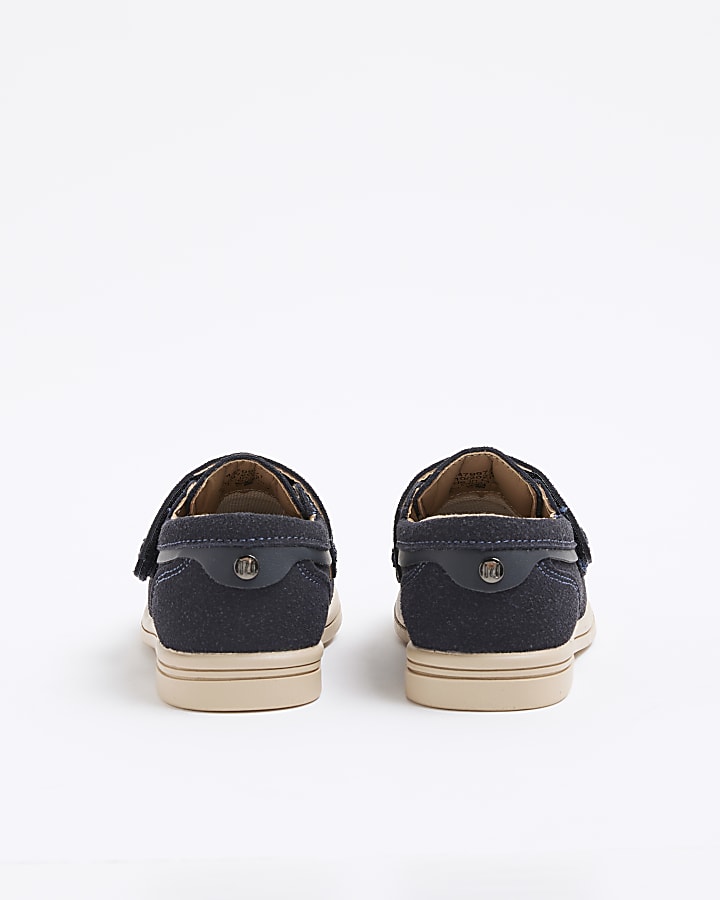 Mini Boys Navy Suedette Tassel Loafers