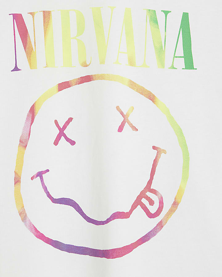 White Nirvana Smiley Face T-Shirt