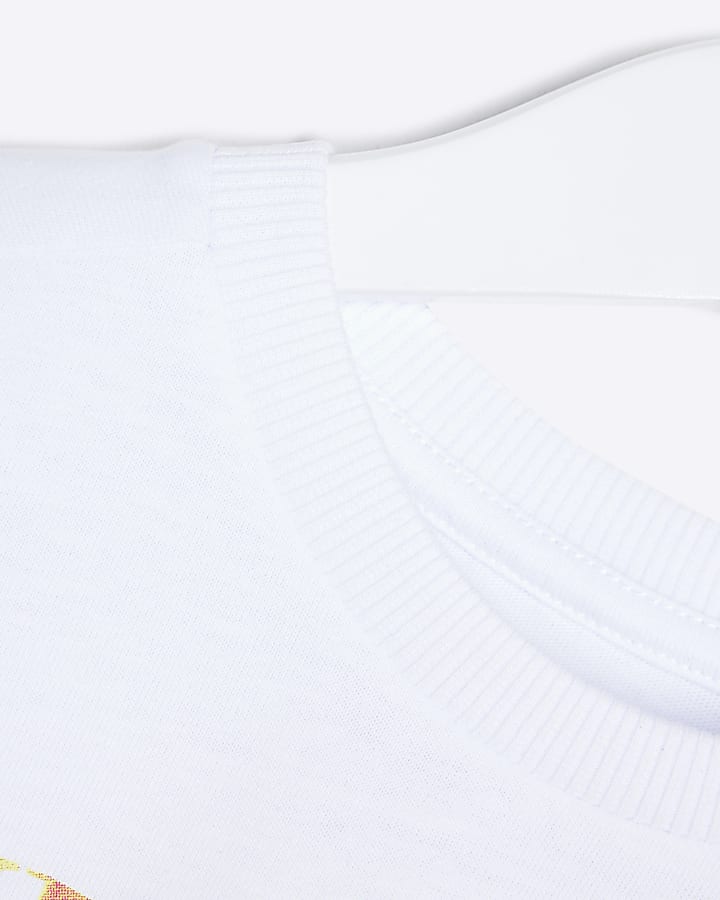 Mini White Nirvana Smiley Face T-Shirt