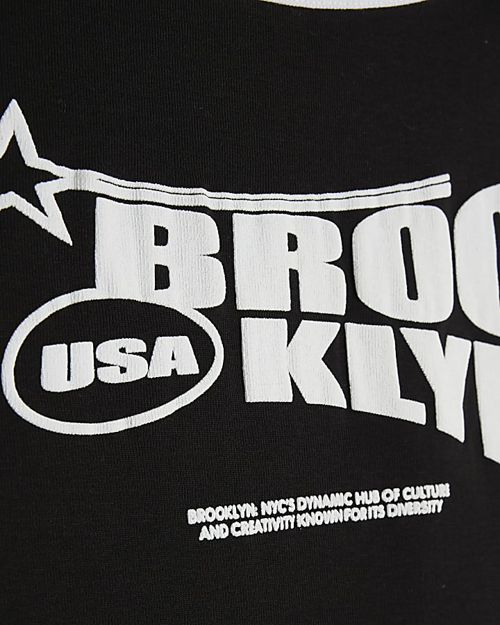 Girls Black Brooklyn Graphic T-Shirt