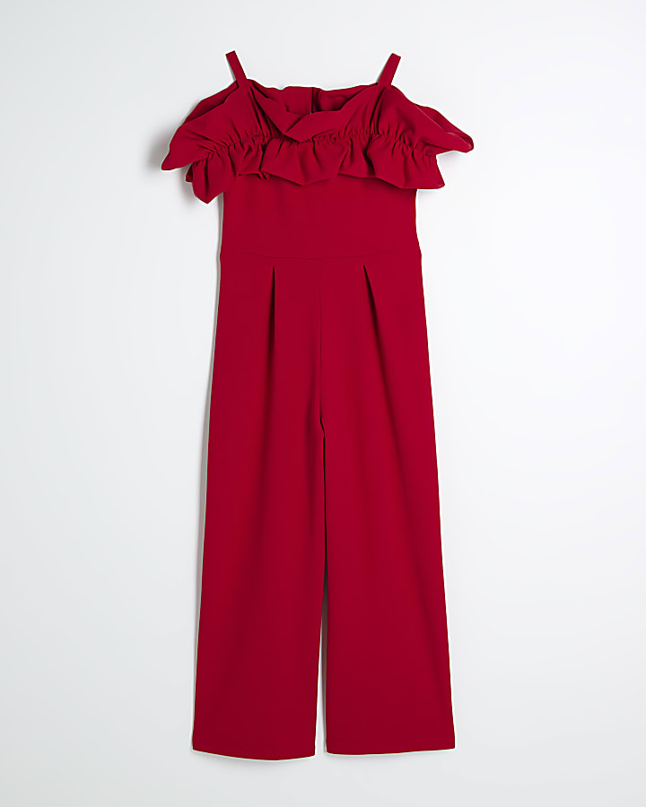 Girls red jumpsuit on sale