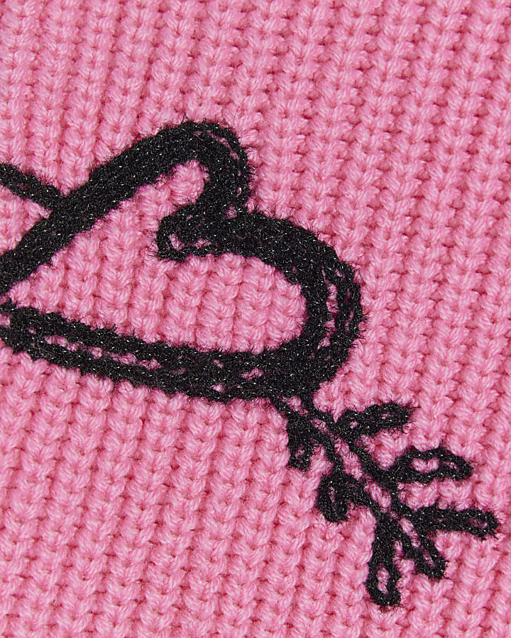 Girls Pink Graffiti Jumper