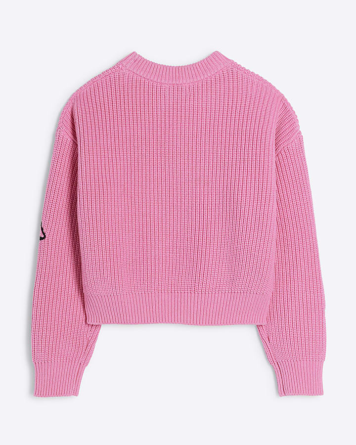 Girls Pink Graffiti Jumper