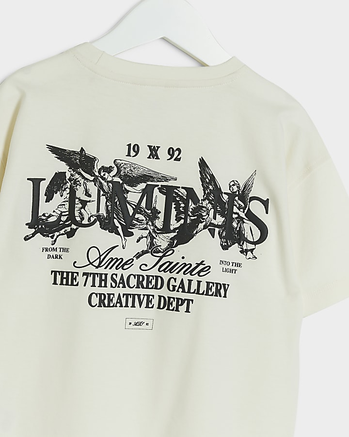 Mini boys beige Luminis graphic t-shirt