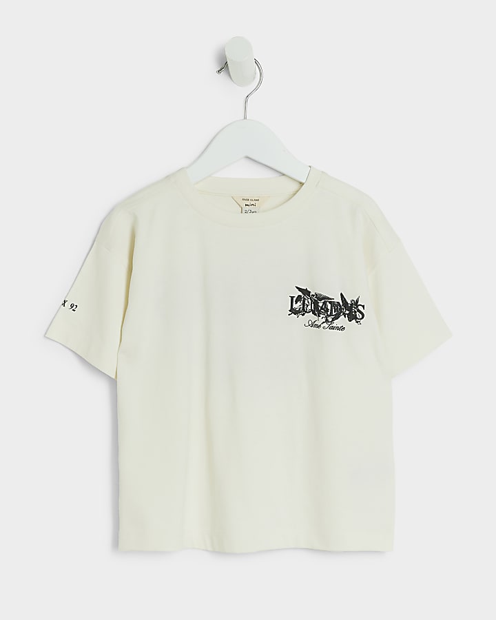 Mini boys beige Luminis graphic t-shirt